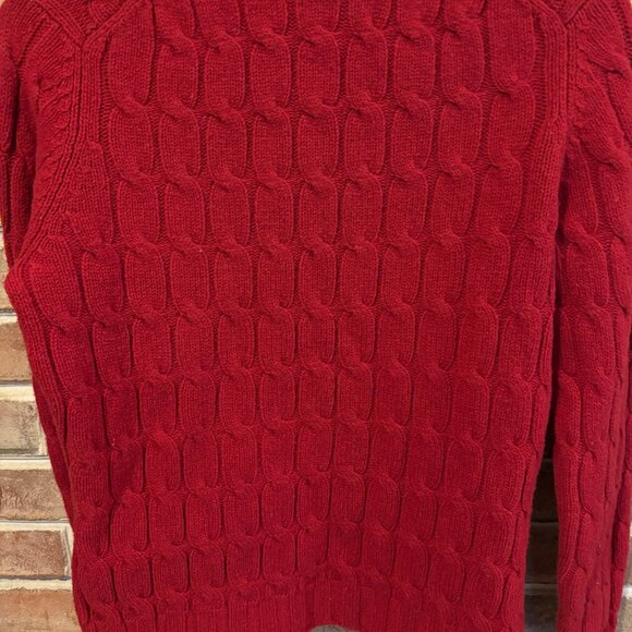 Gap Women's Cable Knit Red Sweater Stretch Fabric Size S - Picture 2 of 5